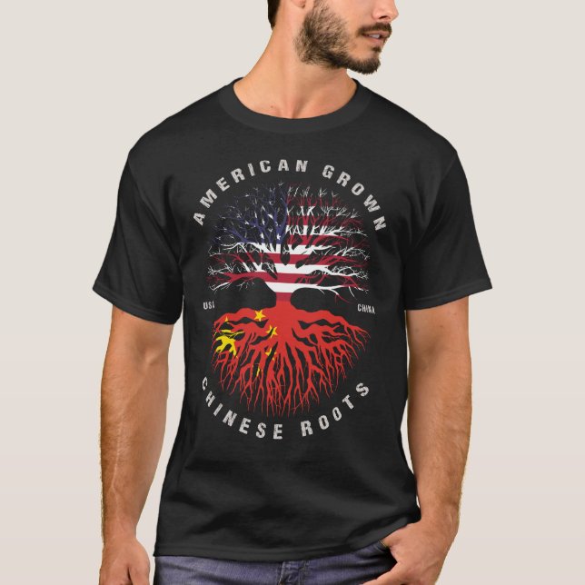 T-shirt Drapeau chinois américain (Devant)