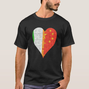 T-shirt Drapeau chinois irlandais cœur