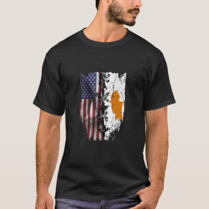 T-shirt Drapeau chypriote américain croissant États-Unis C