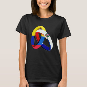 T-shirt Drapeau Colombie Anneau Mariage Fiançailles Républ