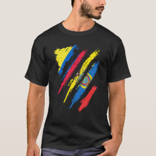 T-shirt Drapeau Colombie Equateur Gros Patriot Pays Stripe