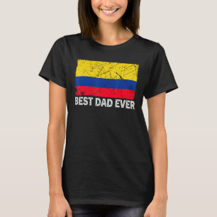 T-shirt Drapeau Colombie Rétro Meilleur papa jamais Fête d
