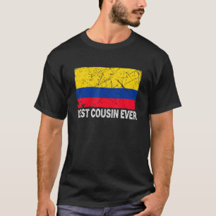 T-shirt Drapeau Colombie Rétro Meilleure cousine jamais Fê