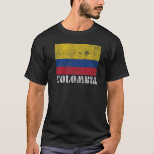 T-shirt Drapeau Colombie Vintage Pays Souvenir