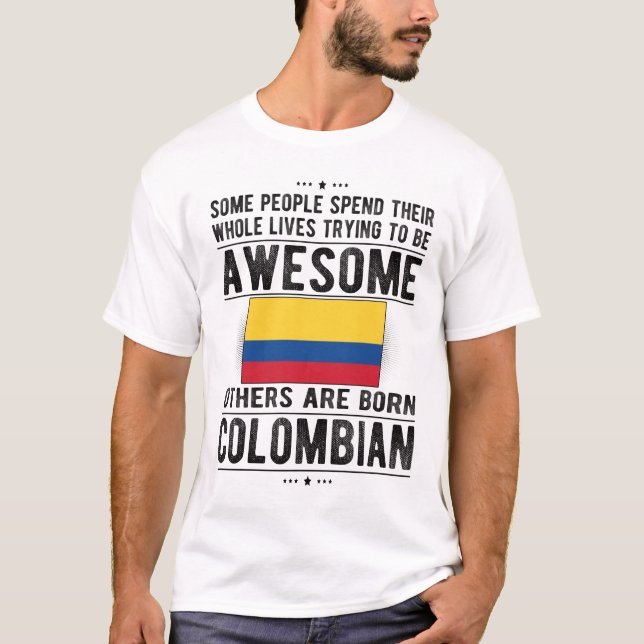 T-shirt Drapeau colombien Patrimoine colombien Racines col (Devant)