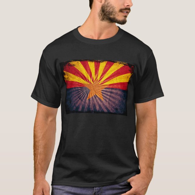 T-shirt Drapeau cool Grunge Arizona (Devant)