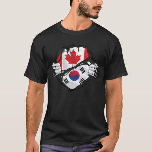 T-shirt Drapeau coréen des racines arrachées