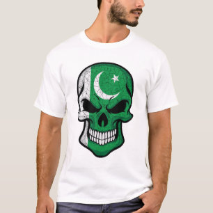 T-shirt Drapeau crânien souriant du Pakistan