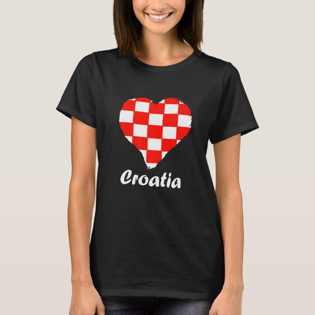 T-shirt Drapeau croate Coeur racine croate Fierté croate (Devant)