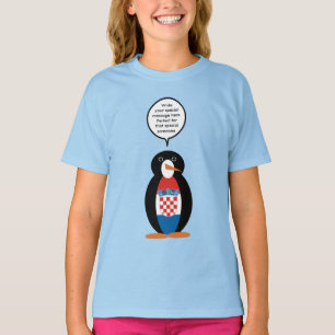T-shirt Drapeau croate Ms Penguin parlant Personnalisé 