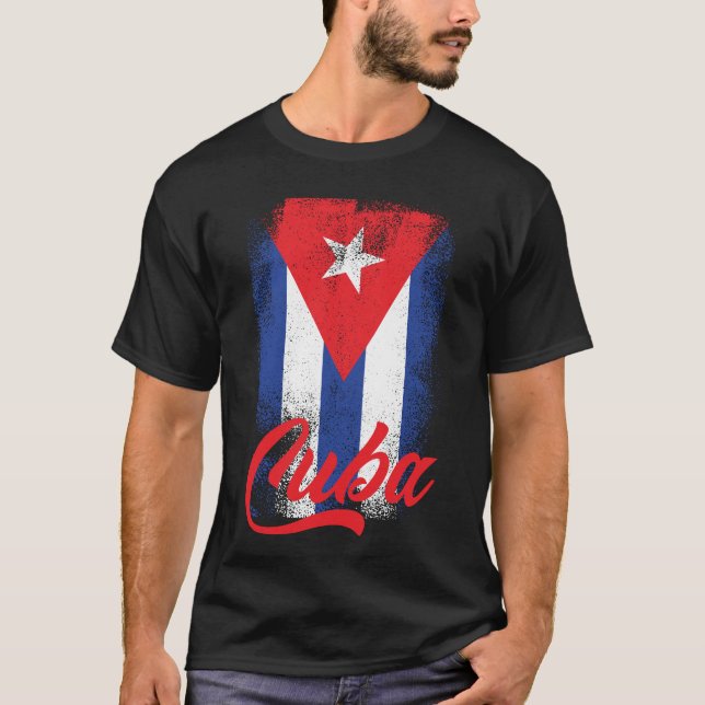 T-shirt Drapeau cubain Fierté du drapeau cubain Cuba Drape (Devant)