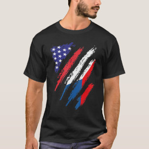 T-shirt Drapeau Cuisiné Américain Tchèque USA Patriot Heri