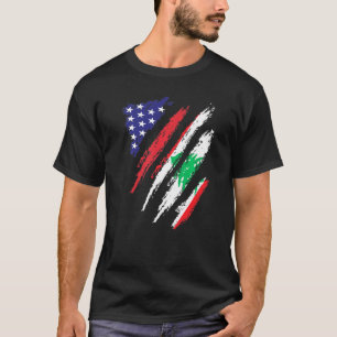 T-shirt Drapeau cultivé américain Liban USA Mois du patrim