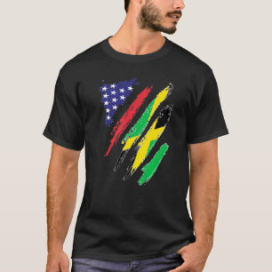 T-shirt Drapeau cultivé en Amérique jamaïcaine Mois du pat