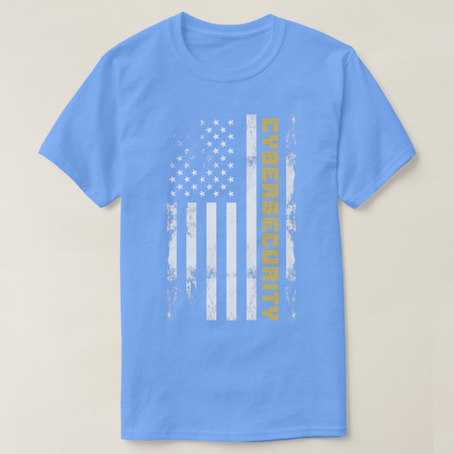T-shirt Drapeau Cybersécurité USA (Design devant)