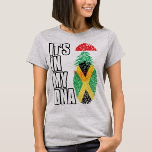 T-shirt Drapeau D'ADN Libanais Et Jamaïcains