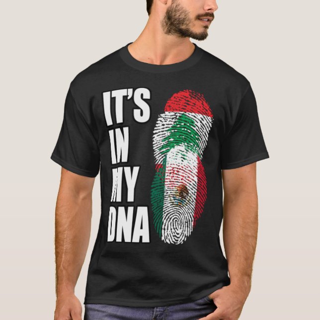 T-shirt Drapeau D'ADN Libanais Et Mexicains (Devant)