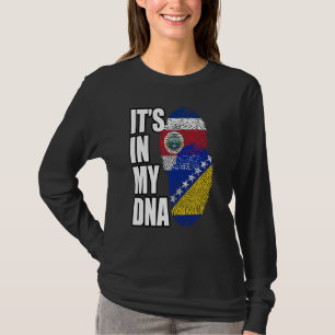 T-shirt Drapeau D'Adn Mélangé De Bosnie Et Du Costa Rica