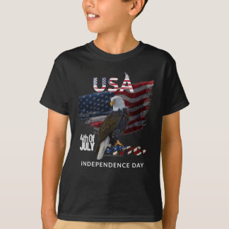 T-shirt Drapeau d'aigle américain du 4 juillet Fête de l'I