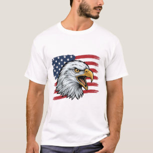 T-shirt Drapeau d'aigle patriotique dessin vectoriel vinta