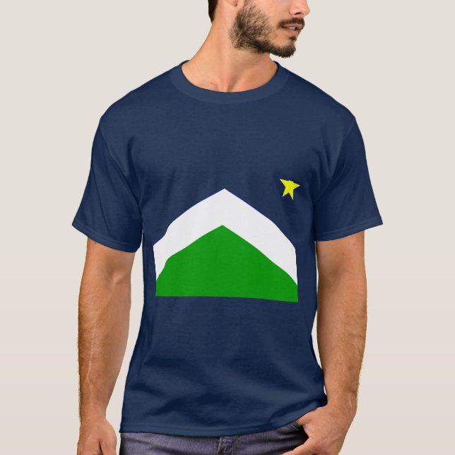 T-shirt Drapeau d'Alaska géométrique bleu et vert (Devant)