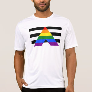 T-shirt Drapeau d'allié straight de SlipperyJoe lisse arc-