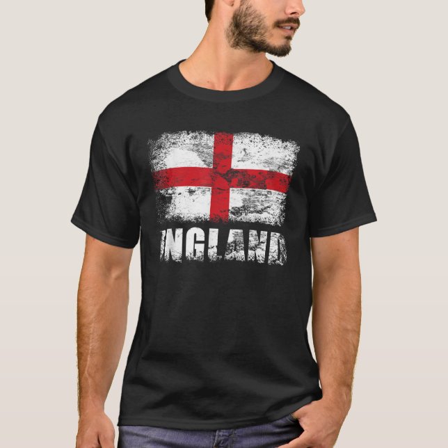 T-shirt Drapeau d'Angleterre T Chemise Croix Drapeau de Sa (Devant)