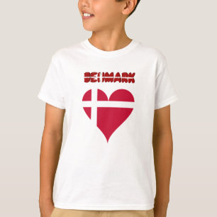 T-shirt Drapeau danois de coeur