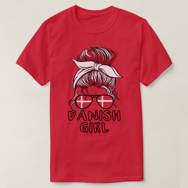 T-shirt Drapeau danois de la Coupe du monde de football fé (Design devant)