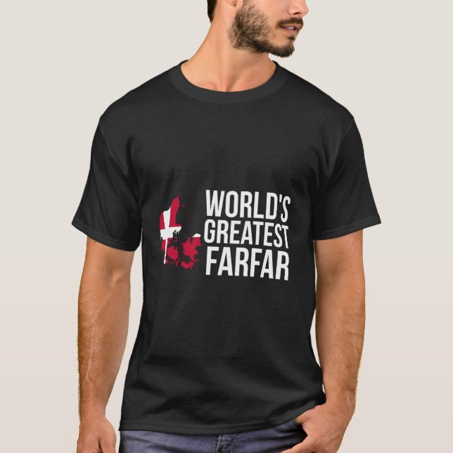 T-shirt Drapeau danois grand-père Farfar Danemark (Devant)