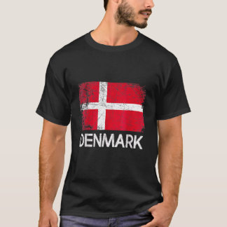 T-shirt Drapeau danois Vintage en détresse Danemark