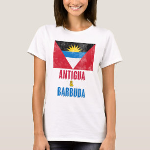 T-shirt Drapeau d'Antigua & Barbuda Grunge / Regarder "dés