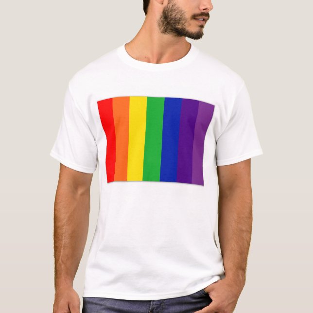 T-shirt Drapeau d'arc-en-ciel (Devant)