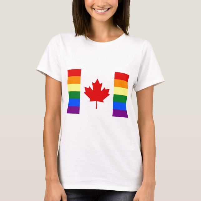 T-shirt Drapeau d'arc-en-ciel du Canada (Devant)