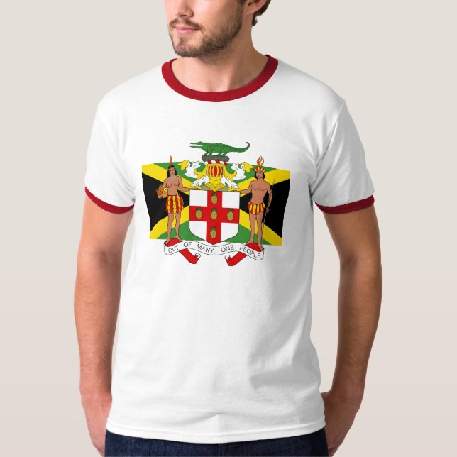 T-shirt Drapeau d'armoiries de la Jamaïque Drapeau T pour  (Devant)