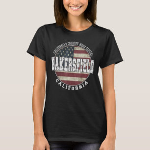 T-shirt Drapeau de Bakersfield Californie Amérique Vintage