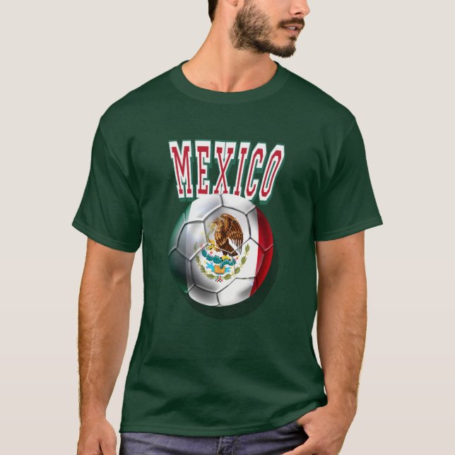 T-shirt Drapeau de ballon de football du Mexique de (Devant)