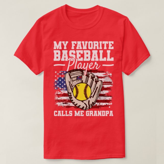 T-shirt Drapeau de baseball grand-père USA (Design devant)