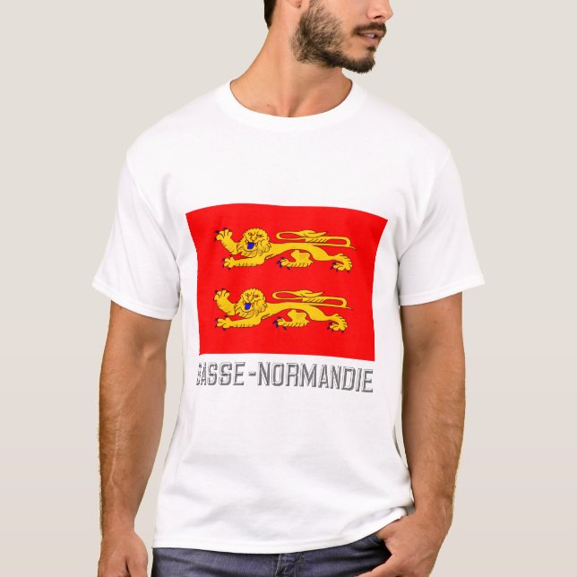 T-shirt Drapeau de Basse-Normandie avec le nom (Devant)