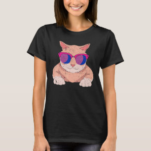 T-shirt Drapeau de bisexualité LGBT de fierté Bi de chat L