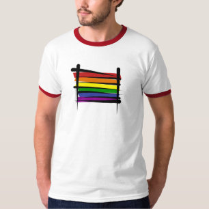 T-shirt Drapeau de brosse de gay pride d'arc-en-ciel