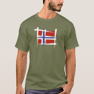 T-shirt Drapeau de brosse de la Norvège