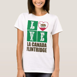 T-shirt Drapeau de Californie Coeur La Canada Flintridge