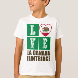 T-shirt Drapeau de Californie Coeur La Canada Flintridge
