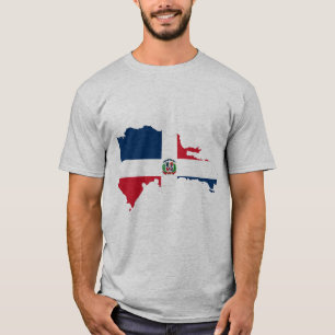 T-shirt Drapeau de carte de la République Dominicaine