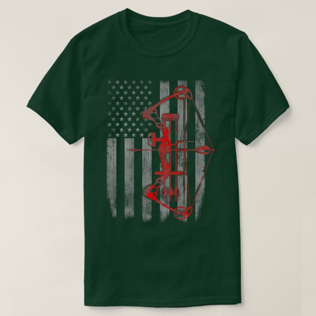 T-shirt Drapeau de chasse aux cous Tir à l'arc (Design devant)