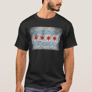 T-shirt Drapeau de Chicago déprimé Vintage Style Fierté Ho