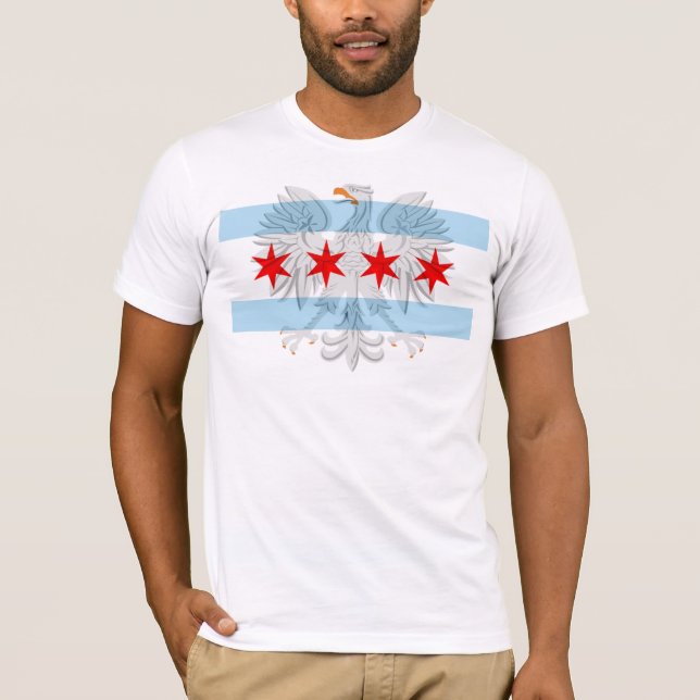 T-shirt Drapeau de Chicago Eagle polonais (Devant)