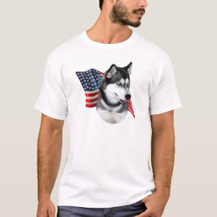 T-shirt Drapeau de chien de traîneau sibérien