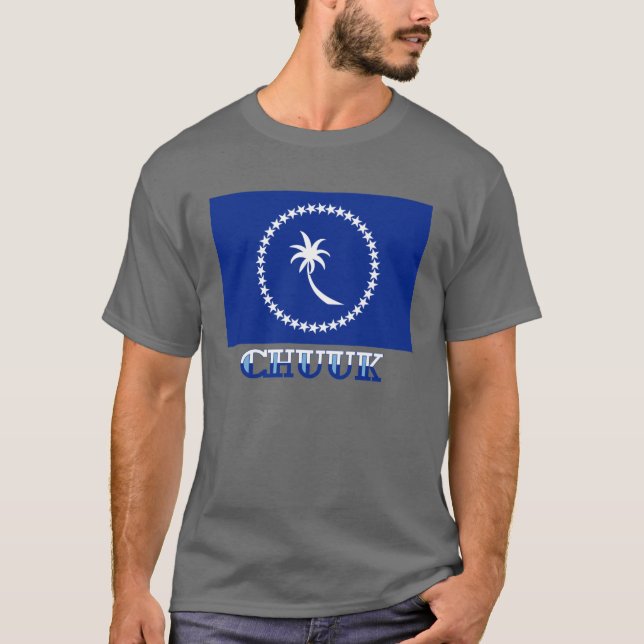 T-shirt Drapeau de Chuuk, avec le nom (Devant)